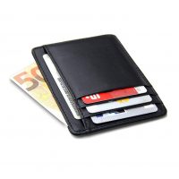 Flintronic mini kožená peněženka s RFID ochranou - Černá