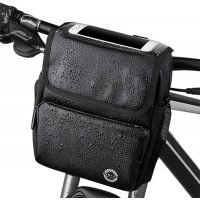 Vodotěsná brašna na řídítka kola s kapsou na mobil - Černá