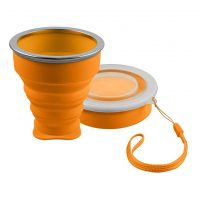 Skládací silikonový kelímek 200 ml - Oranžový