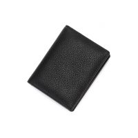 Kožená peněženka se sedmi kapsami - černá