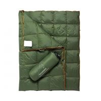 Outdoorová ultralehká péřová deka - Zelená, 192 x 132 cm