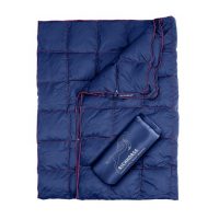 Outdoorová ultralehká péřová deka - Modrá, 192 x 132 cm