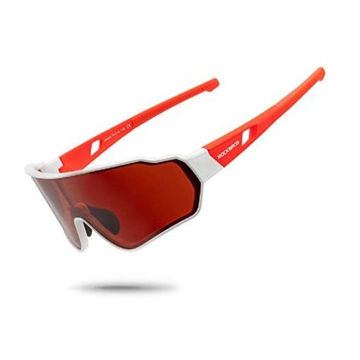 Foto - RockBROS polarizační cyklistické brýle - Červené, UV 400, TR90