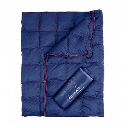 Foto - Outdoorová ultralehká péřová deka - Modrá, 192 x 132 cm