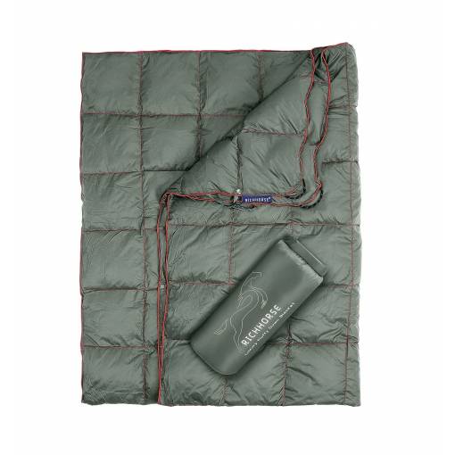 Foto - Outdoorová ultralehká péřová deka - Šedá, 192 x 132 cm