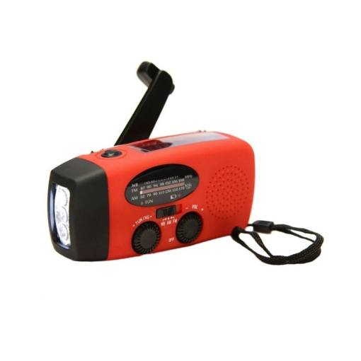 Foto - Solární bezdrátové rádio, svítilna a powerbanka s dynamem