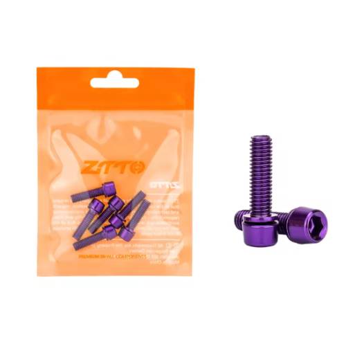 Foto - Titanové šrouby představce M5x18 mm, sada 6 ks - Fialové